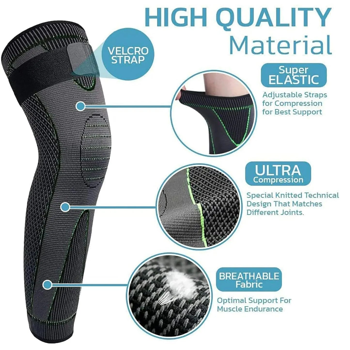 Eicgo Self-Heating Mugwort Knee Wraps – Set of 2 (1 Pair)